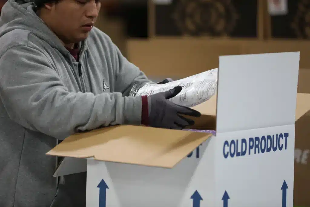 dry ice wrapped to ensure safety